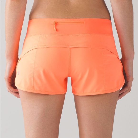 Lululemon Neon Orange Rare Shorts 